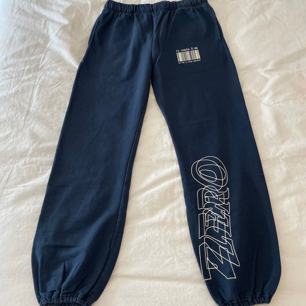 The Mayfair Group 0$ To Be Nice Blue Sweatpants Women's Size S/M 100% Cotton